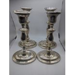 A set of 4 George III silver candlesticks, hallmarked Sheffield, 1817, maker Alexander Goodman,