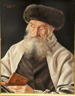 Otto Eichinger (Austrian, 1922â€“2004), Portrait of a Rabbi, oil on board, signed upper left, H.32.