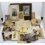 A large collection of photographs, postcards & bank notes. Military Interest. (Qty)