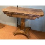 A C19th folding mahogany card table.