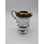 An Indian Colonial silver mug, engraved, 175g, H.12cm