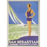 San Sebastian poster, 1980s re-edition, 91cm x 61cm