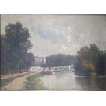 J.Lewis (20th century British), Richmond Bridge, oil on canvas, signed lower left, H.20cm W.31cm