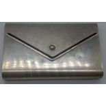 A Cartier sterling silver envelope case, mounted pearl, 145g, L.10cm