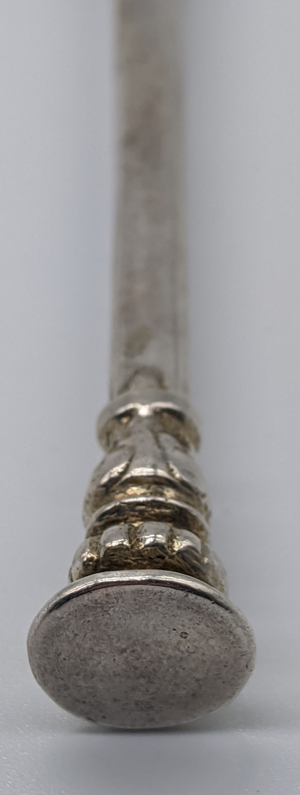 A Charles I silver seal-top spoon, London 1631, indistinct maker mark, fig shaped bowl, faceted - Image 4 of 4