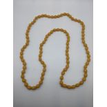 An amber bead necklace