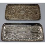 Hunt & Roskell Late Storr Mortimer Victorian silver tray, embossed, central monogram, hallmarked