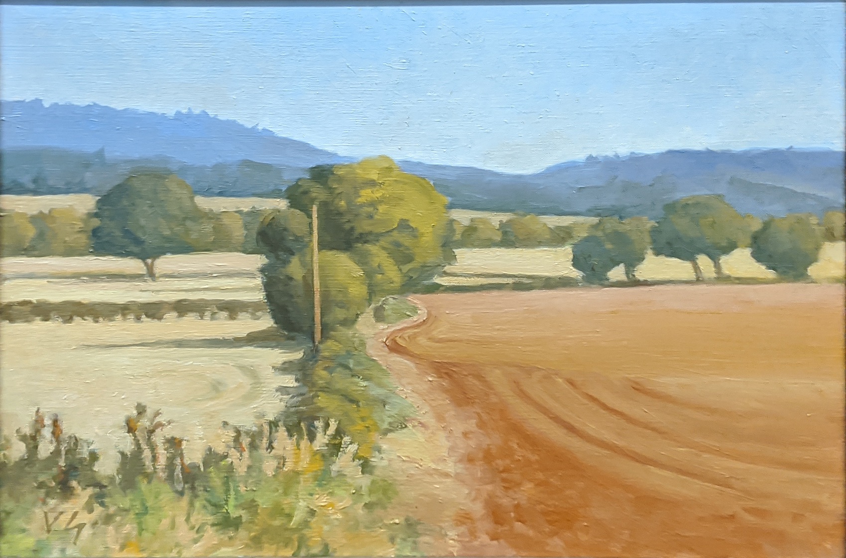Vita Gollancz (1926-2009), Fields Near Wigmore I, oil on canvas, H.46cm W.60cm