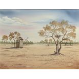 John Patrick Dynon (Australian, b.1954), Drought Stricken Dunny via Broken Hill, oil on board,