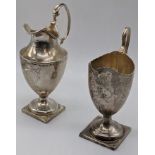 2 George IV silver cream jugs/ sauce boats, hallmarked London, 1828, maker John & Henry Lias, and