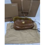 Burberry The Little Crush handag, alligator body with gold mink fur trim and gilt metal hardware,