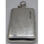 A contemporary silver hip flask, hallmarked Sheffield, 2014, maker RC, 196g, H.14cm W.8cm