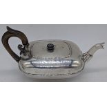 A 19th century Dutch silver teapot, maker TGB, lion crest, 440g, H.9cm W.25cm
