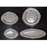 A collection of 4 Mappin & Webb silver platters, hallmarked Sheffield, 1934, 5000g, largest length