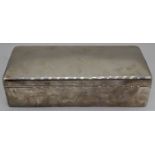 A Victorian silver cigar box, hallmarked London, 1889, maker George Wilkinson, 640g, L.20cm