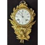 A Louis XV ormolu eagle wall clock, eight day movement, circa 18th century, H.22cm