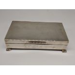 A century silver cigar box, engine turned lid, hallmarked Birmingham, 1961-62, maker T&S,