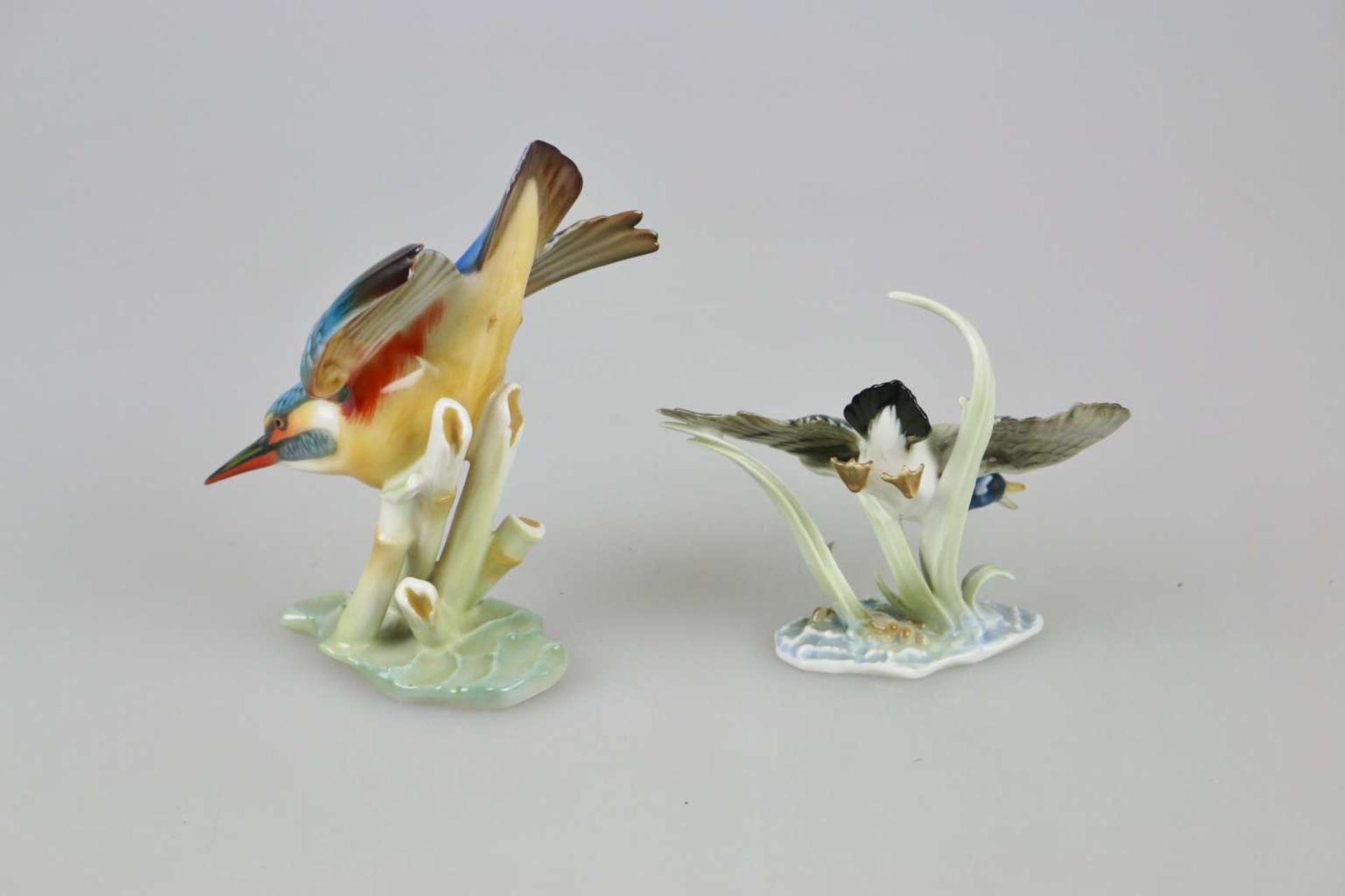 Hutschenreuther 2 Porzellanfiguren Eisvogel und Ente - Image 2 of 4