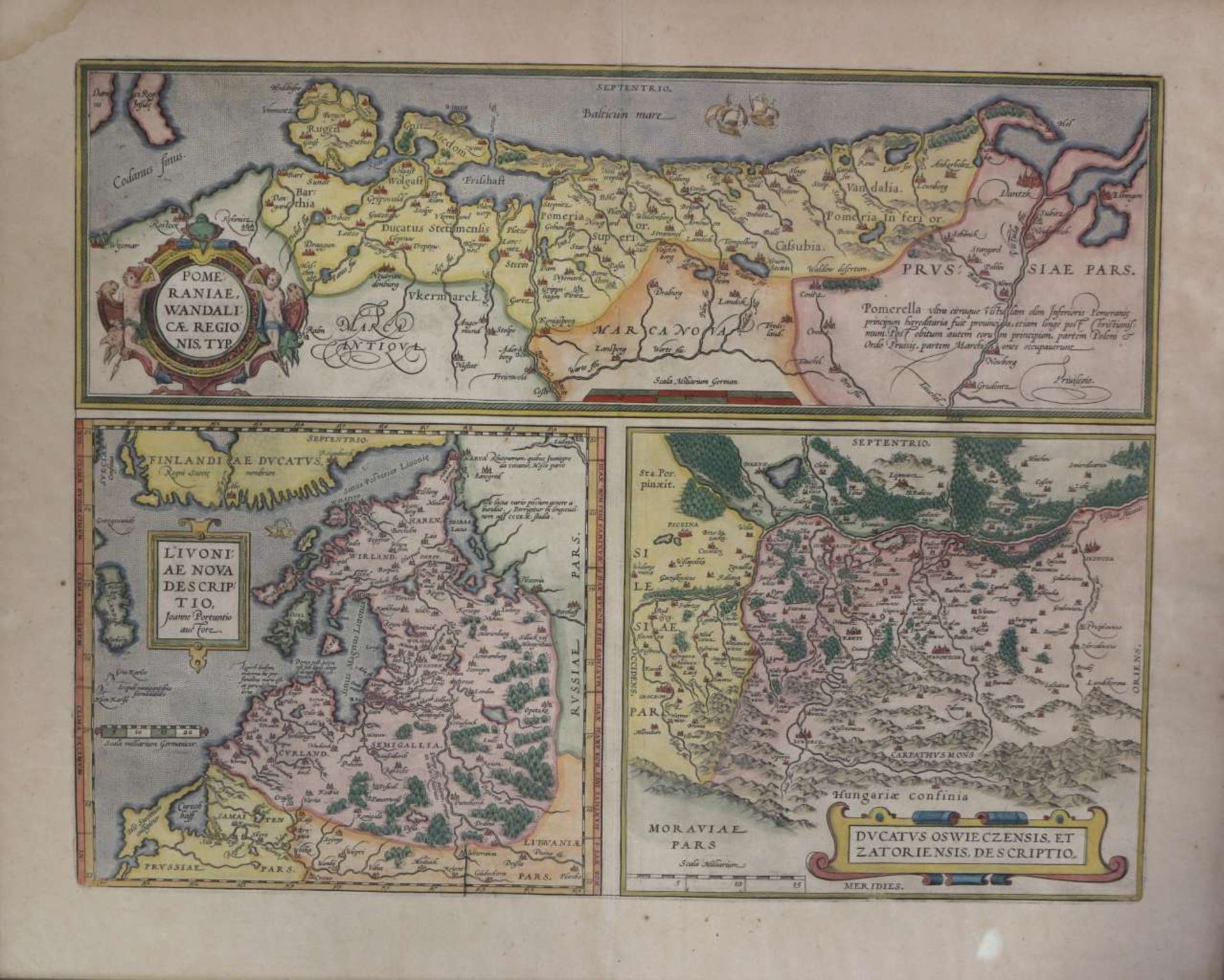 Ortelius: Pommern, Livland, Ausschwitz, um 1590