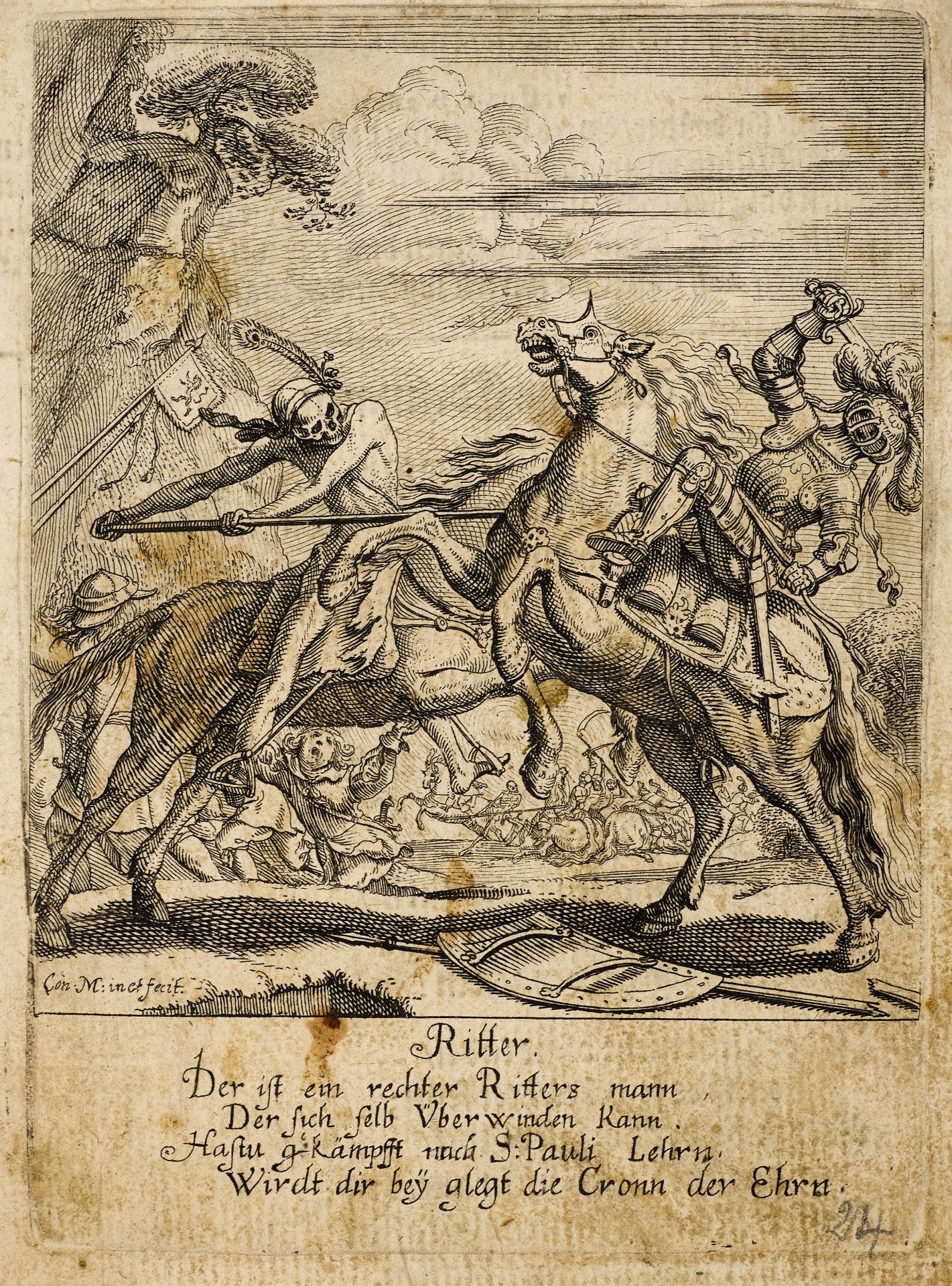 Meyer, Rudolf u. Conrad.Todten-Tanz. Fragment des Zürcher Totentanzes mit Kupfertitel und 54 (st. - Bild 3 aus 3