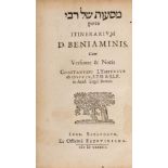 JUDAICA -Benjamin von Tudela.Initerarium D. Beniaminis cum Versione & Notis.Leiden, Elzevier,