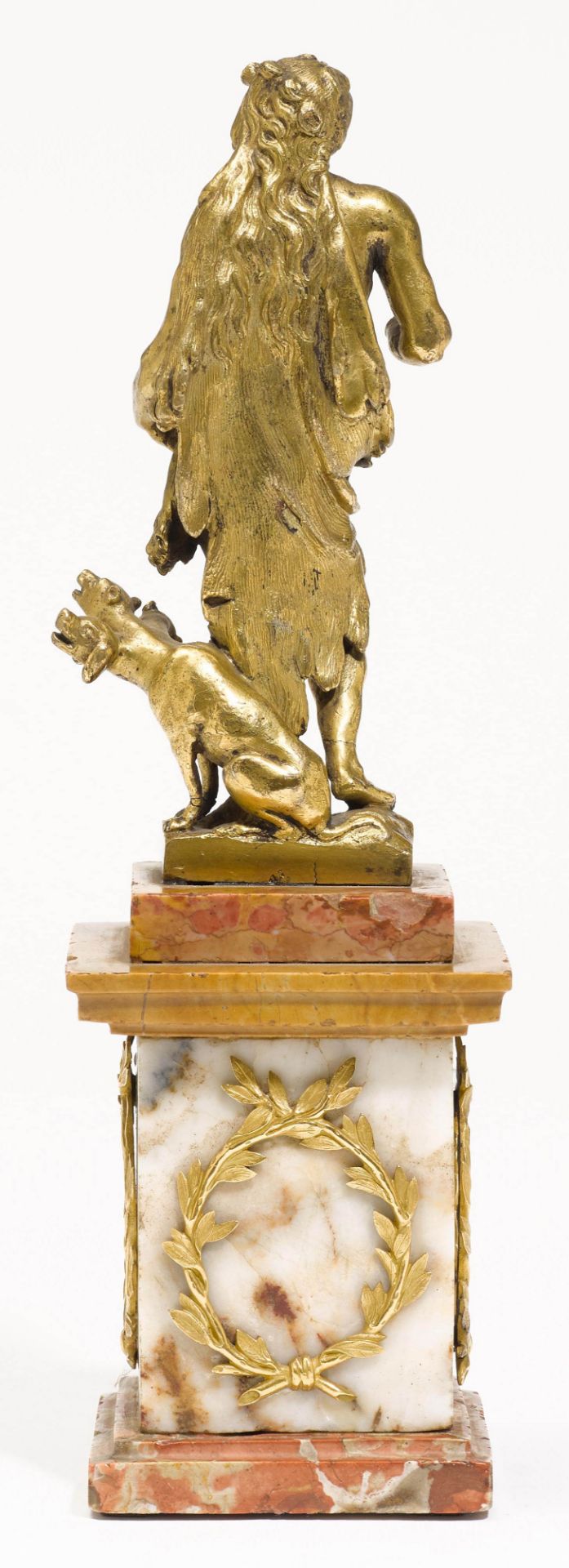 KLEINE BRONZEFIGUR DES HERKULES MIT CERBERUSWohl Italien, Ende 16./Anfang 17.Jh.Bronze ziseliert und - Image 4 of 5