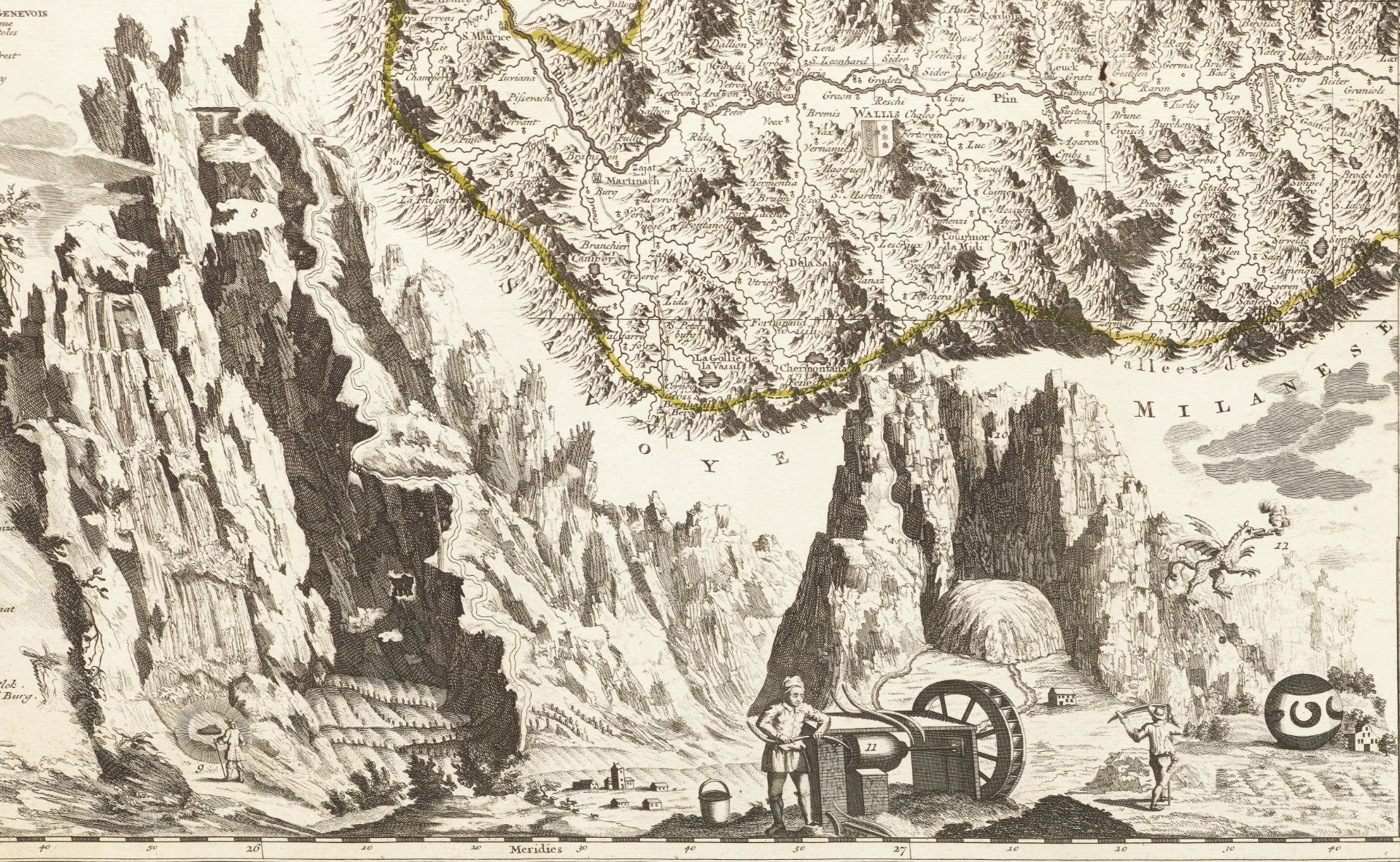 SCHWEIZ - KARTE.-Peter SCHENK nach Johann Jakob SCHEUCHZER (1672 Zürich 1733)Nova Helvetiae tabula - Image 5 of 5