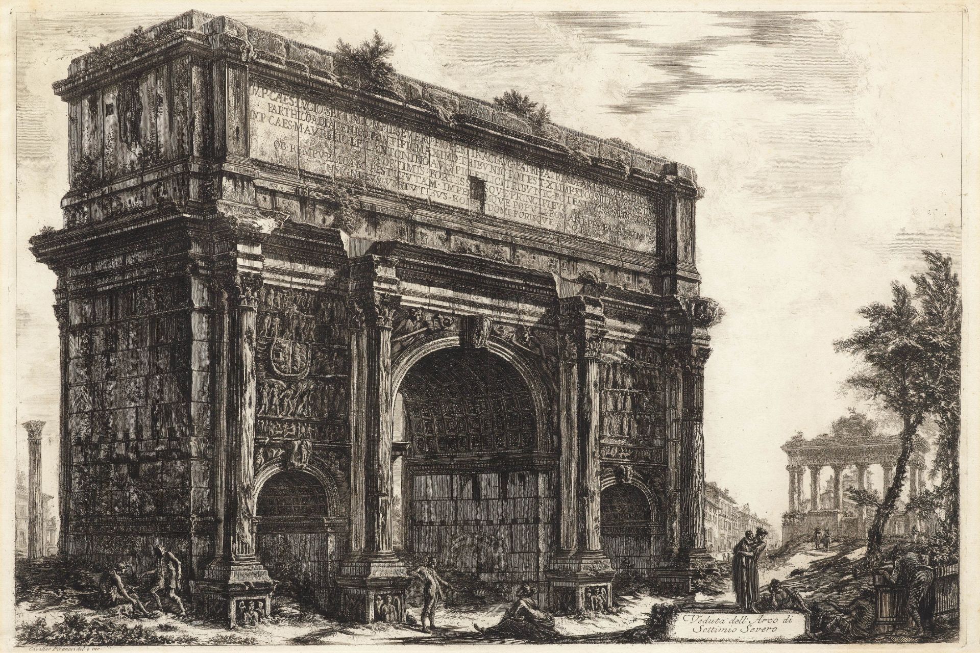 GIOVANNI BATTISTA PIRANESI(Mogliano Veneto 1720 - 1778 Rom)Veduta dell'Arco di Settimo Severo,