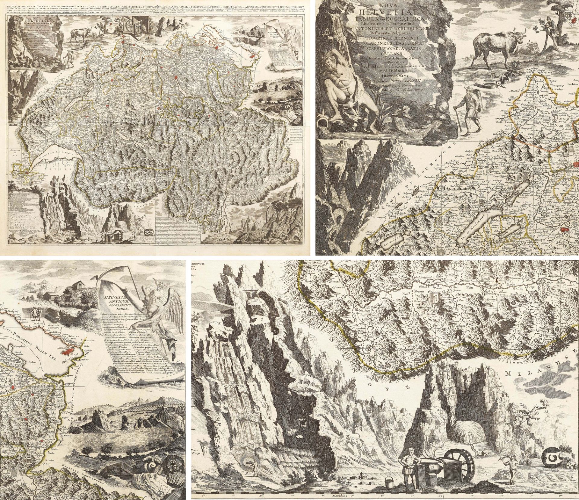 SCHWEIZ - KARTE.-Peter SCHENK nach Johann Jakob SCHEUCHZER (1672 Zürich 1733)Nova Helvetiae tabula