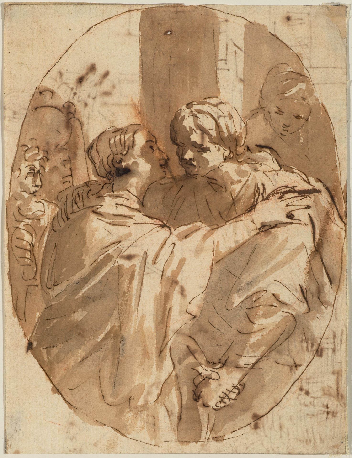 PIETRO ANTONIO DE PIETRI(1663 Rom 1716)Die Begegnung von Maria und Elisabeth. Verso: Studie zu einer - Image 2 of 2