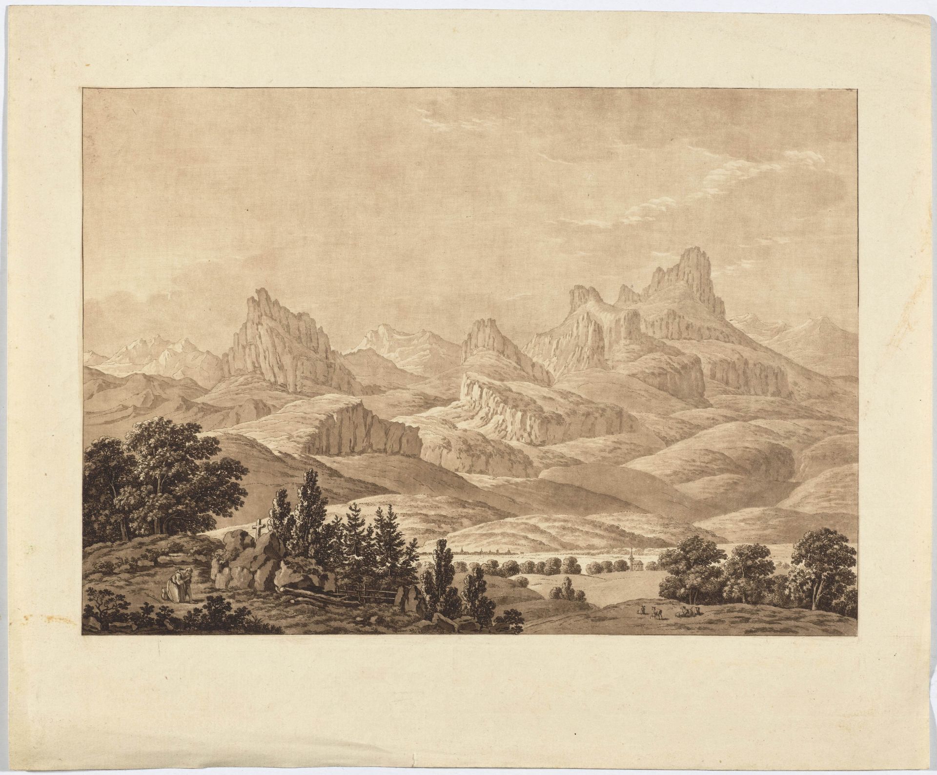 JOHANN HEINRICH TROLL(1756 Winterthur 1824)1. Landschaft mit Gehöft; 2. Flusslandschaft mit - Image 4 of 4