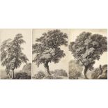 JOHANN HEINRICH TROLL(1756 Winterthur 1824)1. Baumstudie, weitere Bäume und felsige Landschaft (wohl