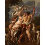 JACOB JORDAENS(1593 Antwerpen 1678)Venus und Adonis.Öl auf Leinwand.197,5 ×155 cm.Gutachten: Prof.