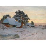 PAUL MÜLLER-KAEMPFF(Oldenburg 1861–1941 Berlin)Winterlandschaft.Öl auf Leinwand.Unten links