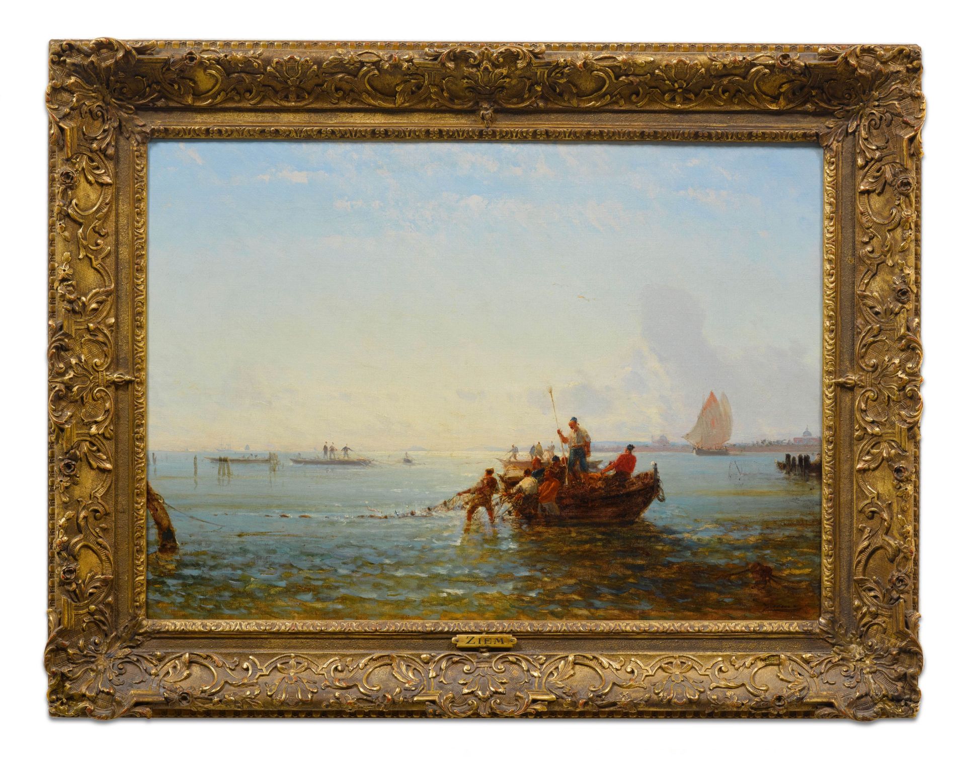 FÉLIX FRANÇOIS ZIEM(Beaune 1821–1911 Paris)Venise - pêcheurs tirant leurs filets.Öl auf Leinwand. - Image 2 of 2