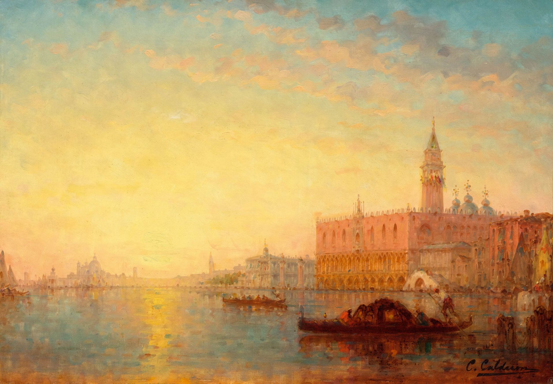 CHARLES-CLÉMENT CALDERON(1870 Paris 1906)Ansicht von Venedig.Öl auf Leinwand.Unten rechts