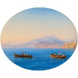 CARL MORGENSTERN(1811 Frankfurt 1893)Fischerboote vor der Küste von Sorrento. 1856.Öl auf