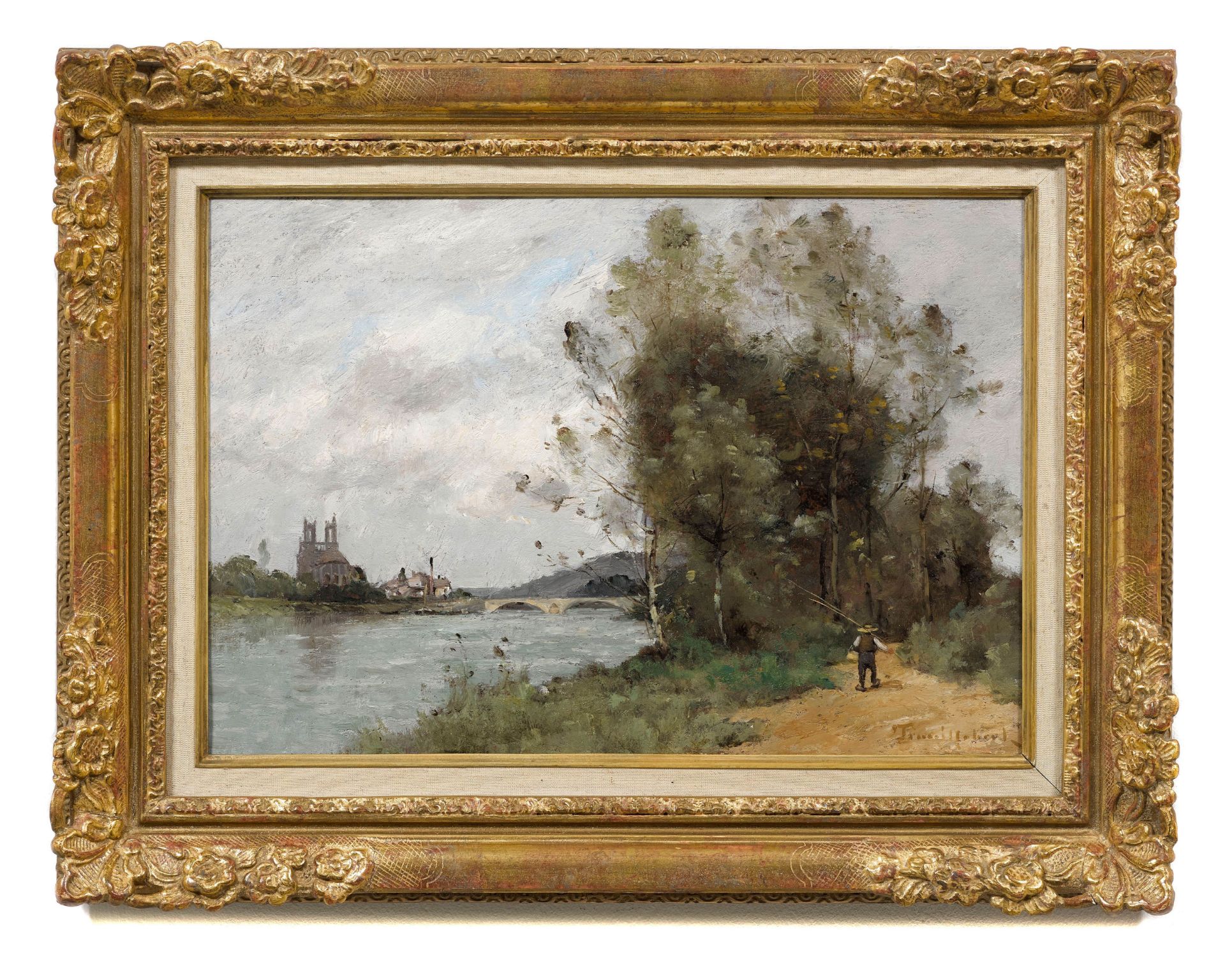 PAUL DÉSIRÉ TROUILLEBERT(1829 Paris 1900)La Seine à Mantes-la-Jolie.Öl auf Leinwand.Unten rechts - Image 2 of 2