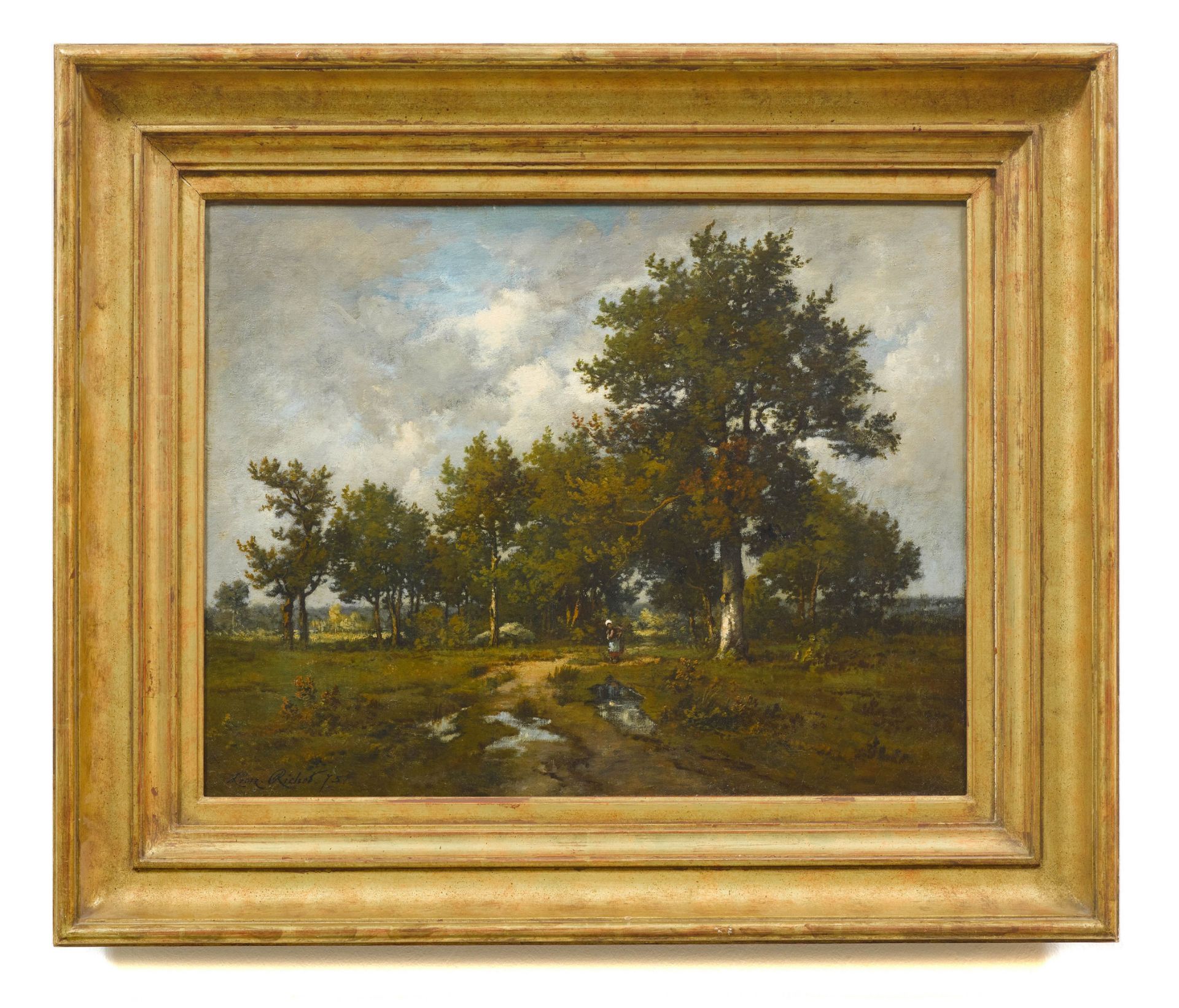 LÉON RICHET(Solesmes 1847–1907 Paris)Landschaft mit Bäuerin. 1875.Öl auf Leinwand.Unten links - Bild 2 aus 2