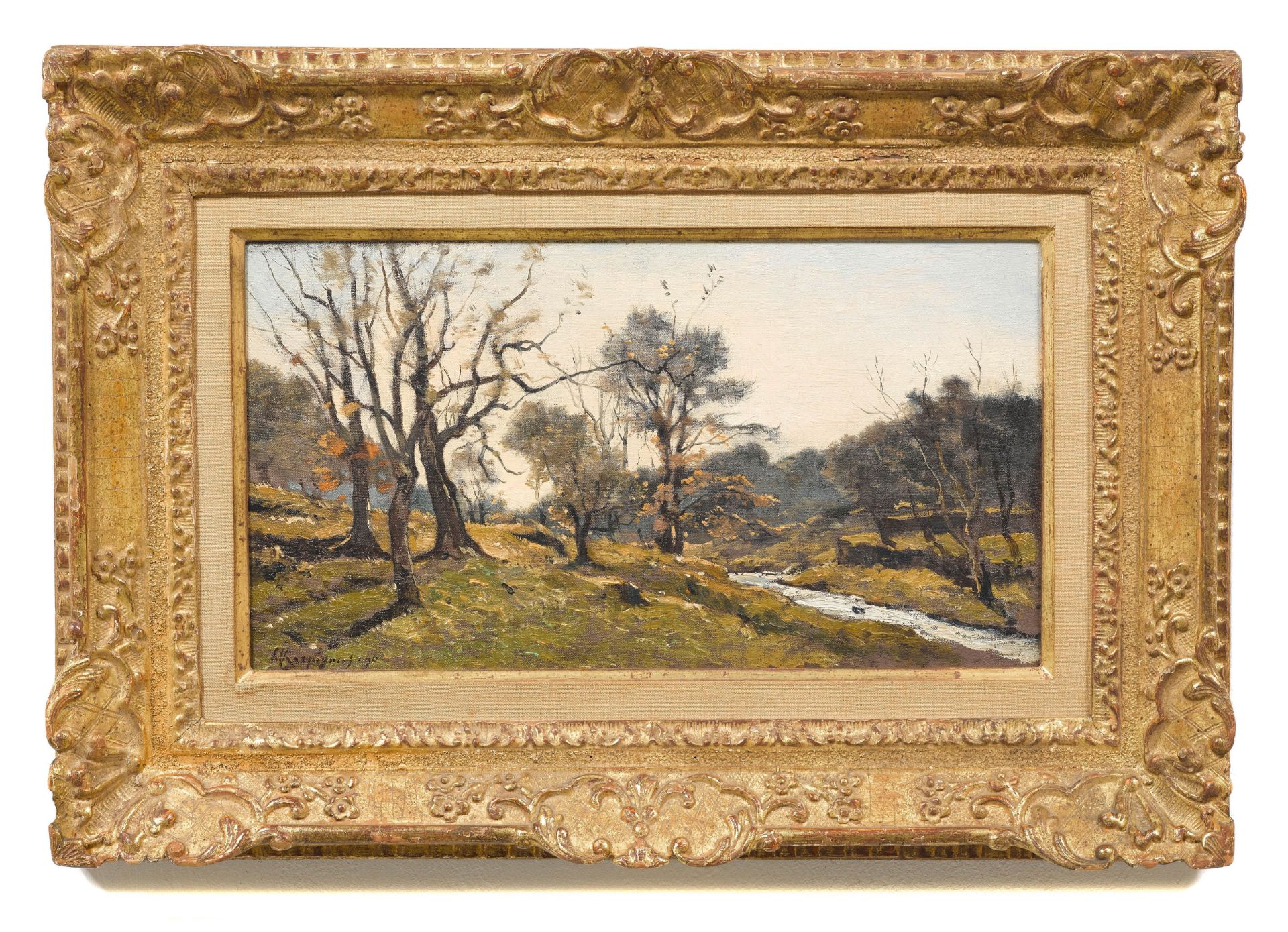 HENRI-JOSEPH HARPIGNIES(Valenciennes 1819–1916 Saint Privé)Le Ruisseau. 1896.Öl auf Leinwand.Unten - Image 2 of 2