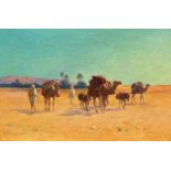 ALEXIS AUGUSTE DELAHOGUE(Soissons 1867–1953 Paris)Karawane durch die Sahara. 1907.Öl auf Leinwand.