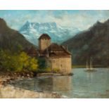 CHERUBINO PATA(Sonogno 1827–1899 Gordola)Blick auf das Château de Chillon. 1875.Öl auf Leinwand.