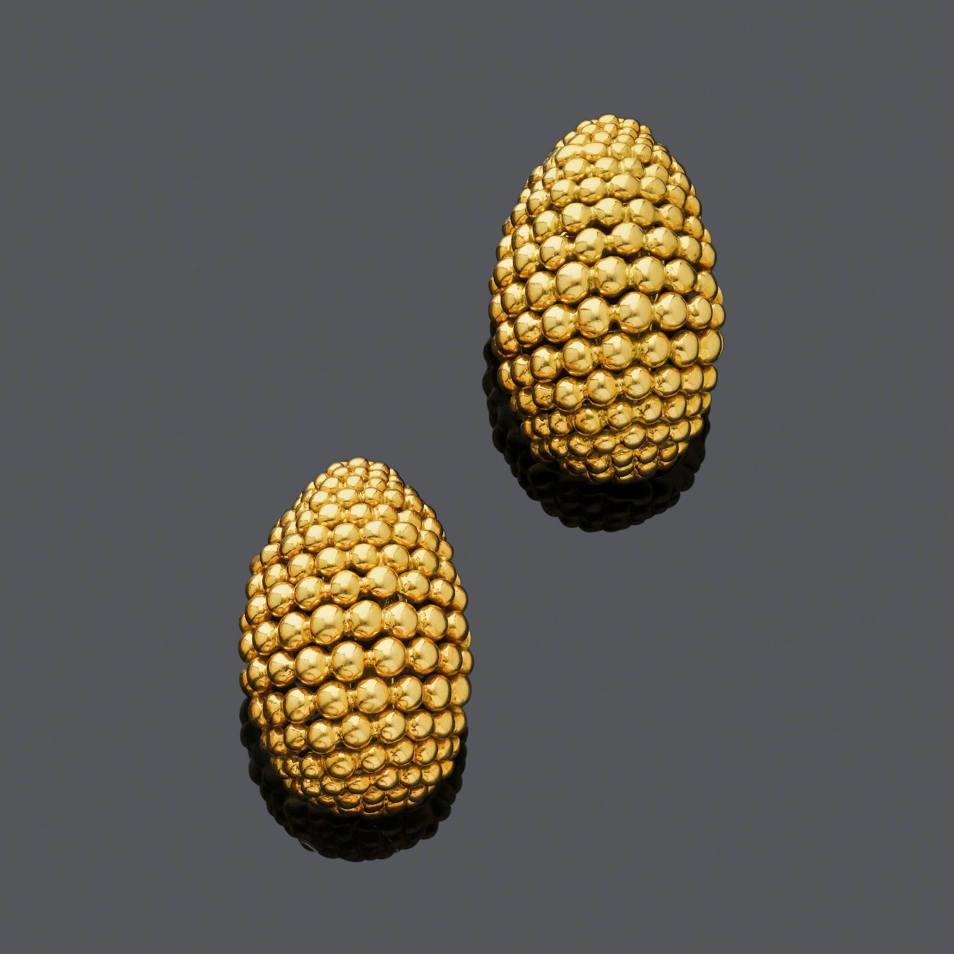 GOLD EARCLIPS, BY SABBADINI.