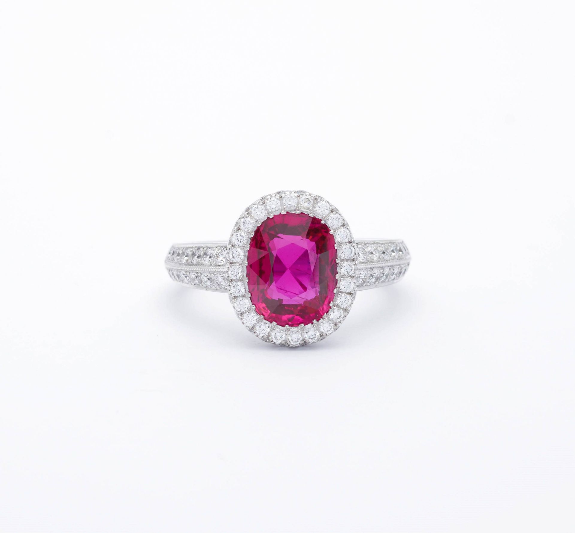 BURMA RUBY AND DIAMOND RING, BY PÉCLARD. - Image 6 of 9