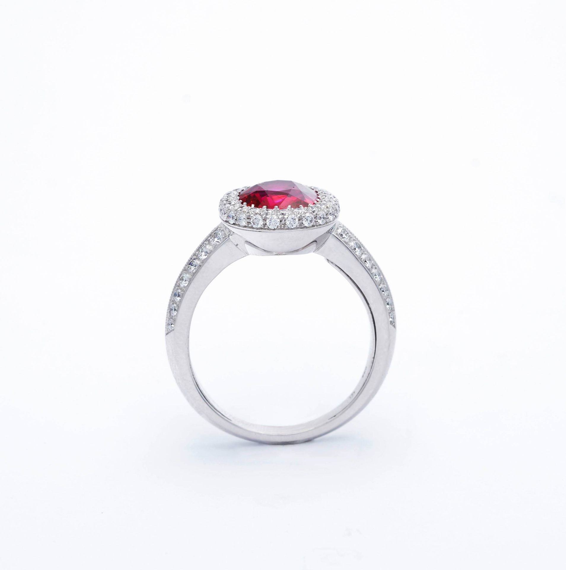 BURMA RUBY AND DIAMOND RING, BY PÉCLARD. - Image 5 of 9