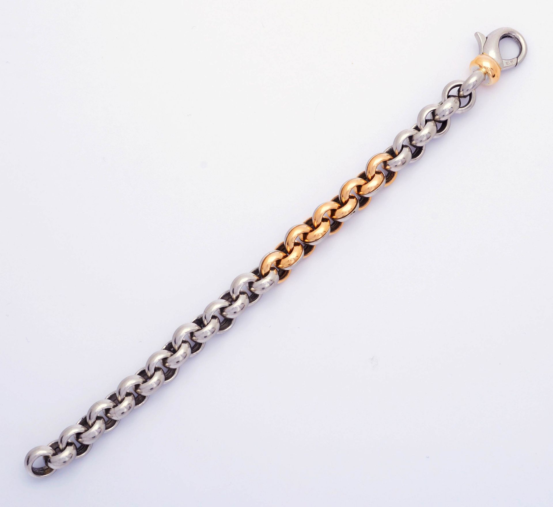 PLATINUM AND GOLD NECKLACE WITH BRACELET. - Image 4 of 4