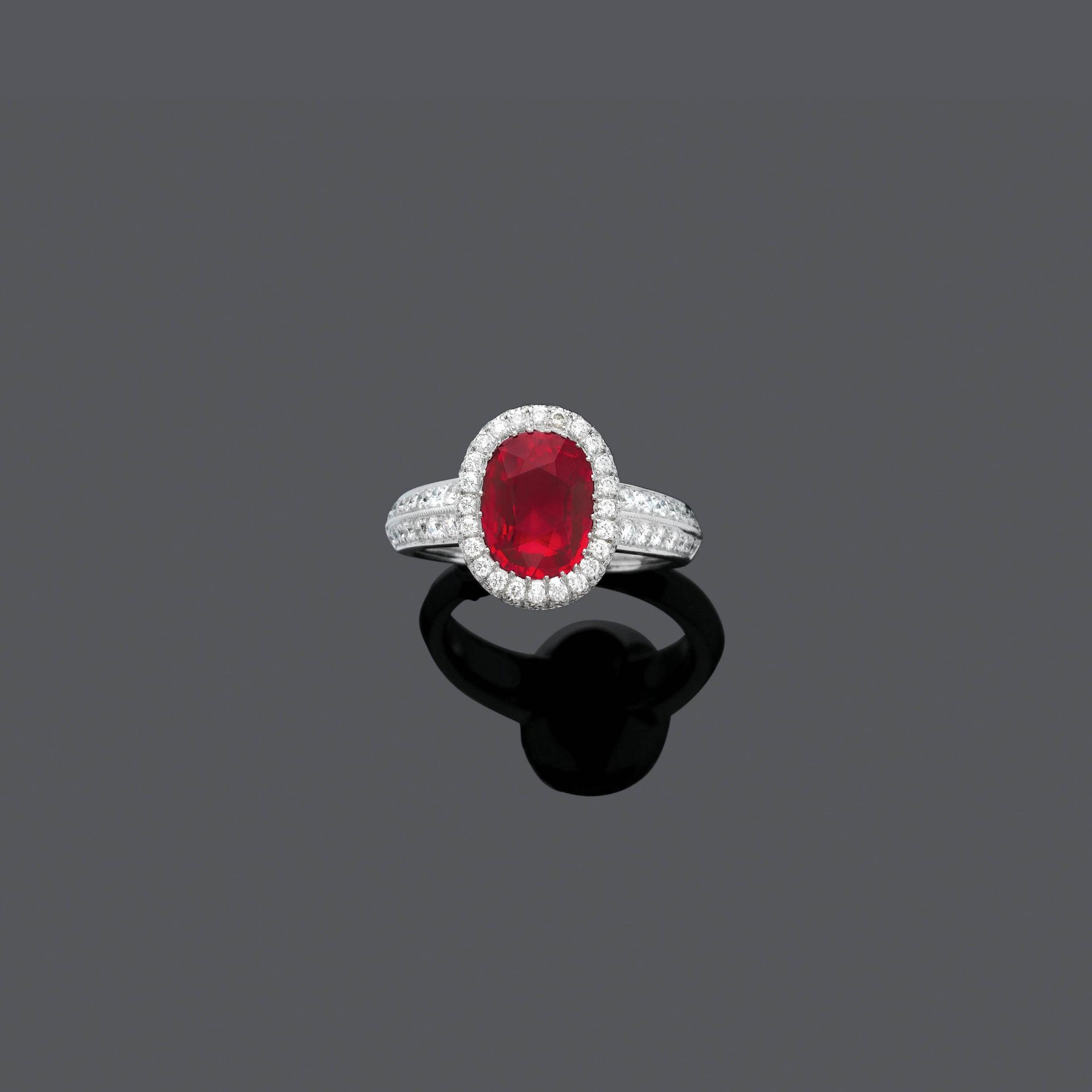 BURMA RUBY AND DIAMOND RING, BY PÉCLARD.