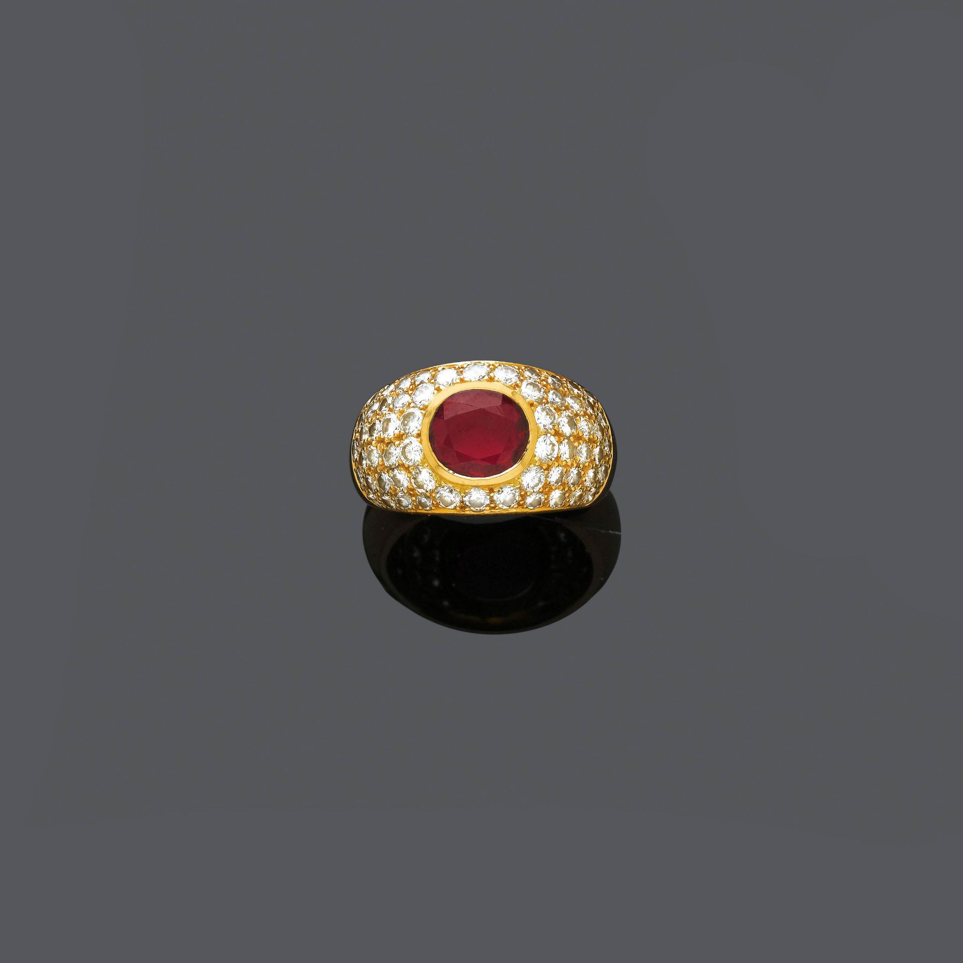 RUBY AND DIAMOND RING.