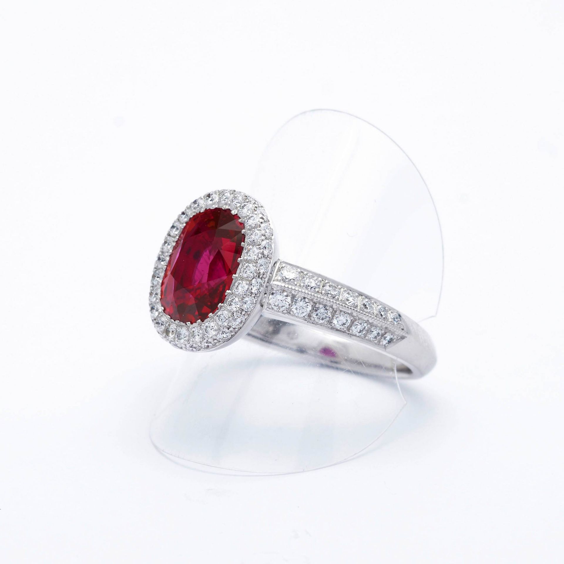 BURMA RUBY AND DIAMOND RING, BY PÉCLARD. - Image 4 of 9