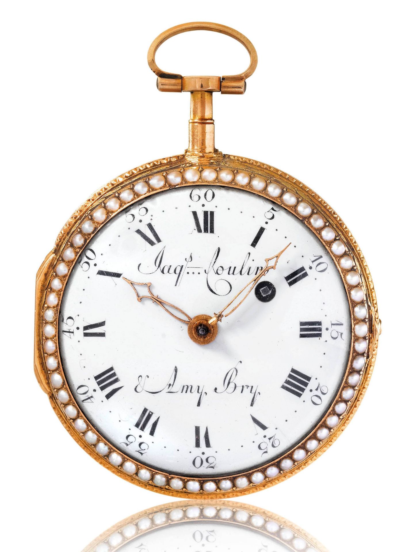 Jaques Coulin & Amy Bry, fine gold enamel pocket watch, ca. 1790 - Image 2 of 3